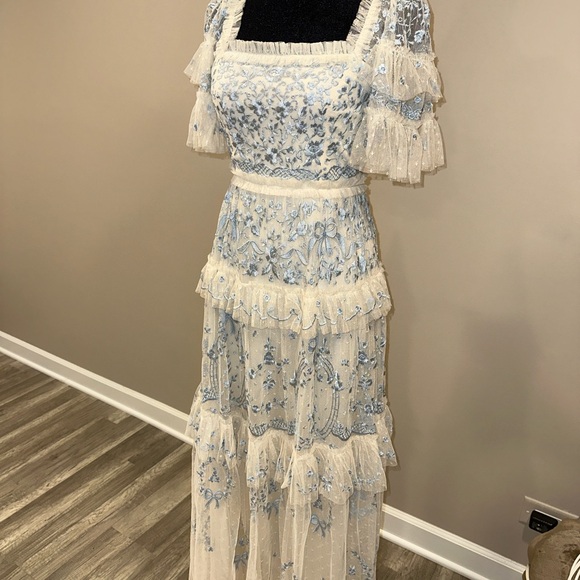 Needle & Thread Dresses & Skirts - Needle & Thread Blue and Cream Lace Dress